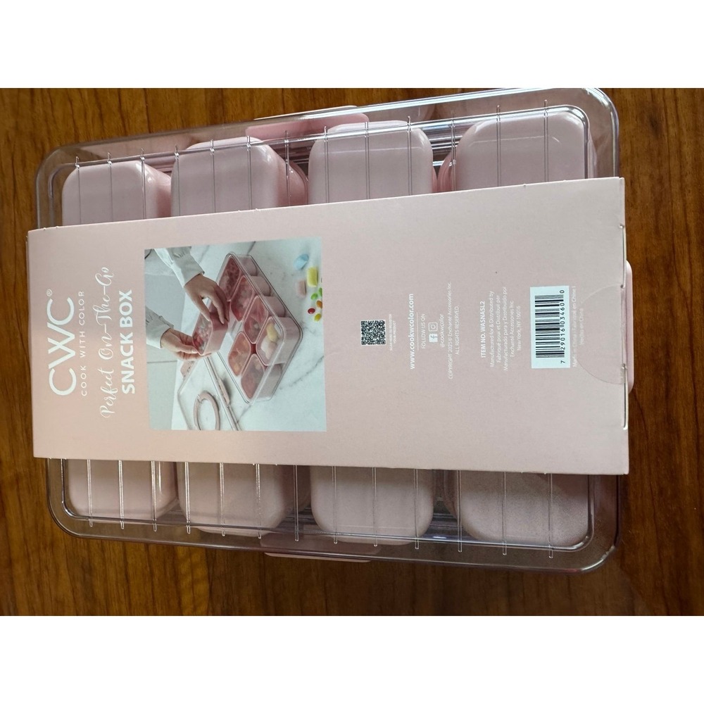 CWC Cook With Color On-The-Go Snack Box 8 Compartment Food Container Pink - Picture 10 of 12